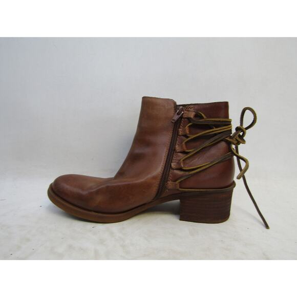 Korks Womens Size 7 M Brown Leather Zip Fashion Ankle Boots Booties - Picture 2 of 11